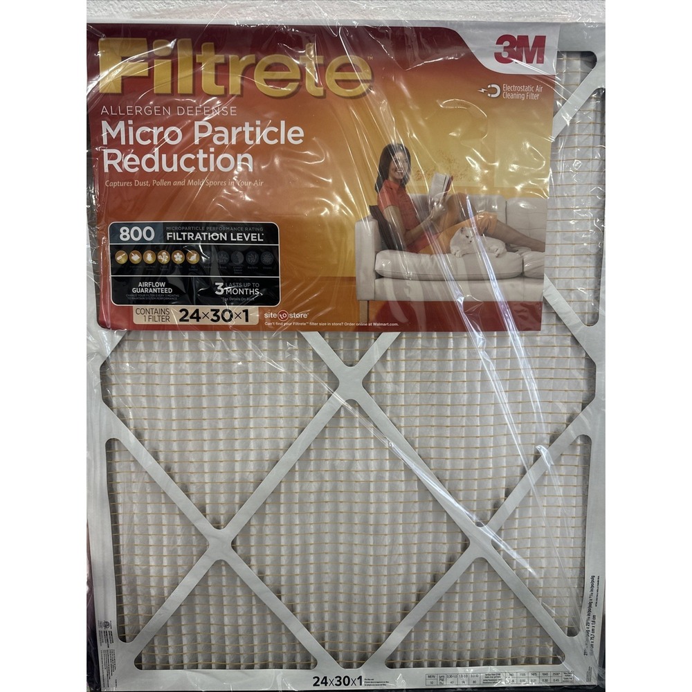 Filtrete Allergen‎ Defense Air Filter, 800 Filtration 24x30x1- 4 Pack